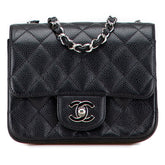 シャネル マトラッセ ココマーク ショルダーバッグ ブラック キャビアスキン レディース CHANEL 【中古】